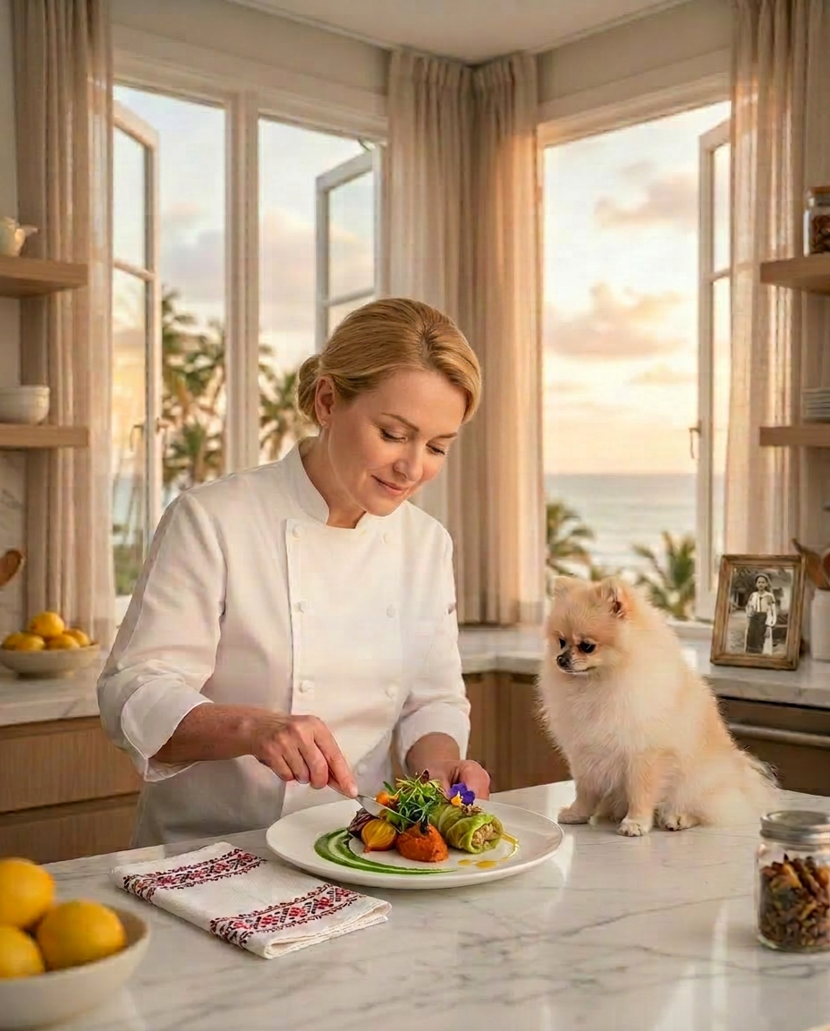 Chef Anto plating with care