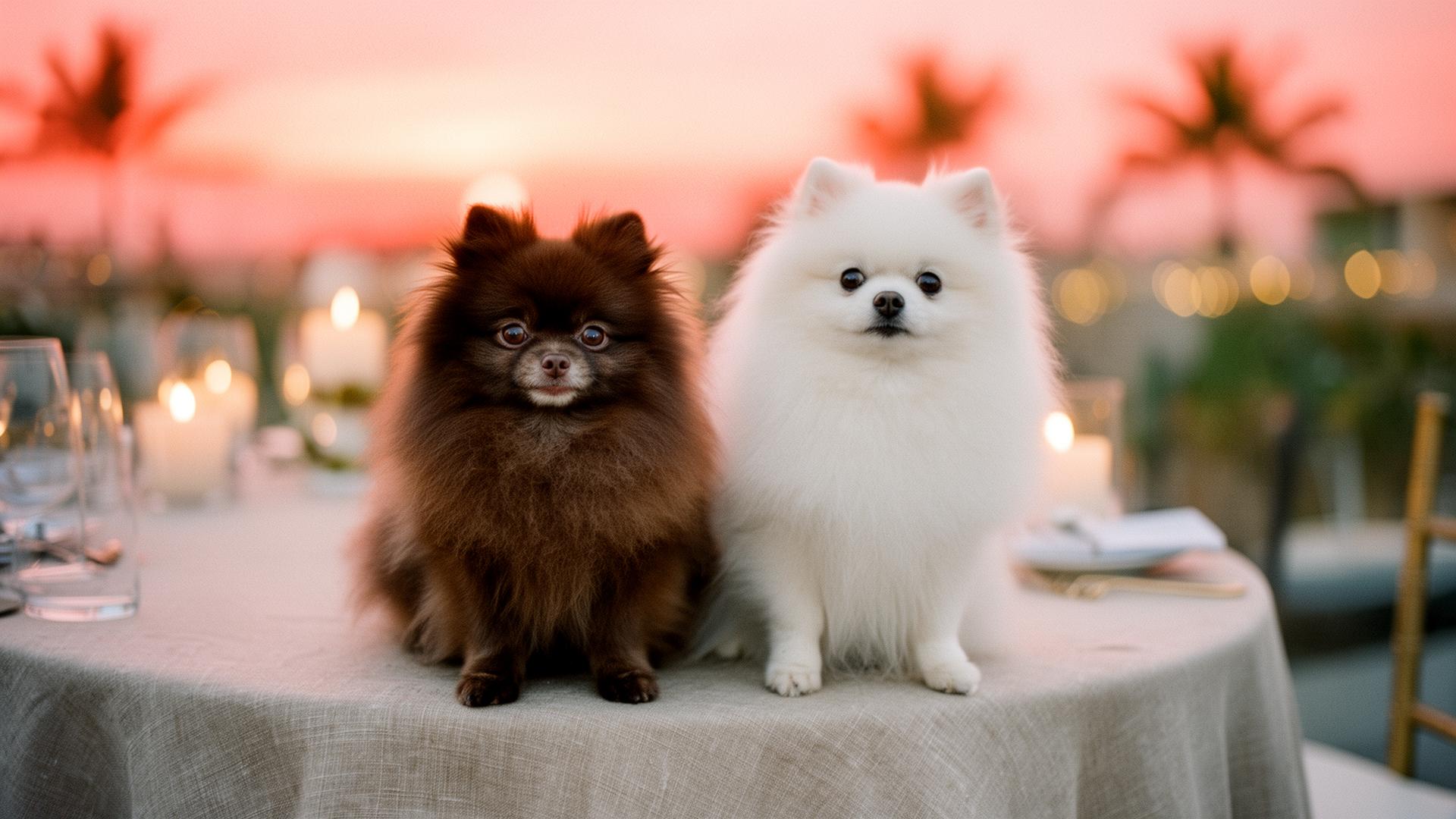 Gia and Luna, the resident Pomeranians of The Dream House